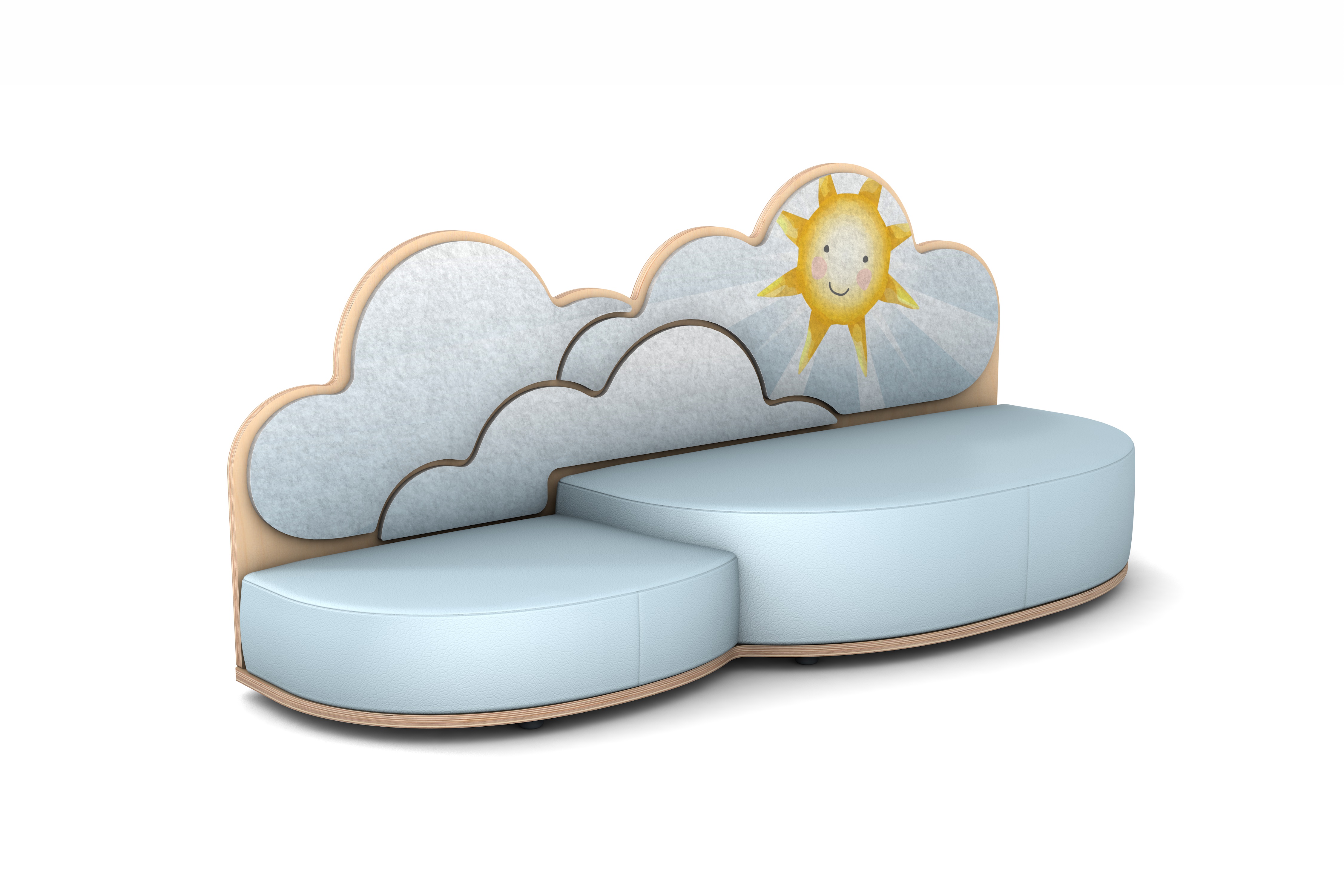 FantasiaAakustikaA Wolke Sonne Sofa mit 2 Ebenen links